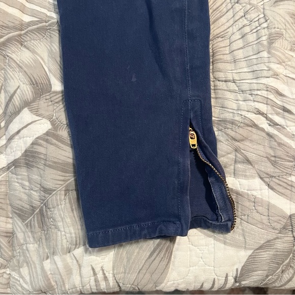 American Apparel Blue Four-Way Stretch Twill Pants with Ankle Zips 26/27 - Picture 6 of 7